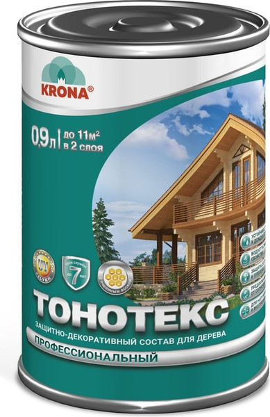Изображение товара Защитно-декоративный состав KRONA Тонотекс (900мл, палисандр-шоколад)