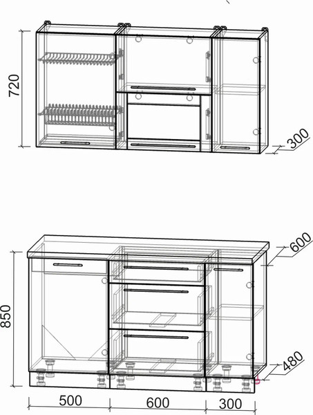 Изображение товара Кухонный гарнитур Интерлиния Мила Пластик 1.3 Б (латте/кварцевый/опал светлый)
