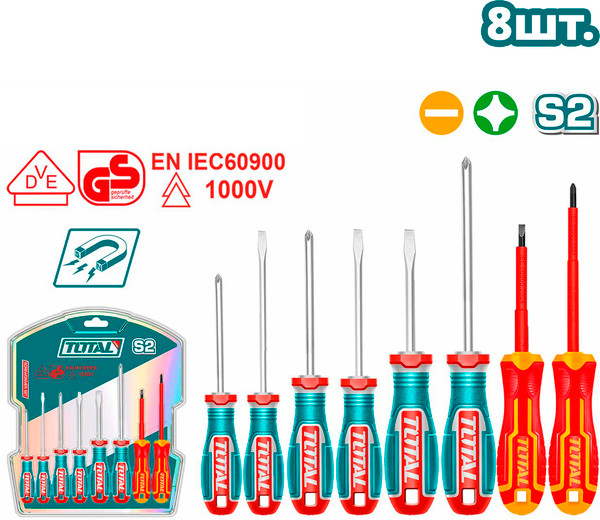 Изображение товара Набор отверток TOTAL TKSDS0836 (8шт)