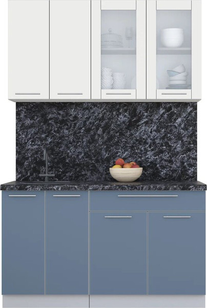 Изображение товара Кухонный гарнитур Интерлиния Мила Пластик 1.4 Б (зефирный/арктический/кастилло темный)