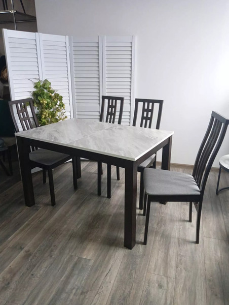 Изображение товара Обеденный стол M-City Sweden TME-6931 / 921M05827 (белый мрамор/темный орех)