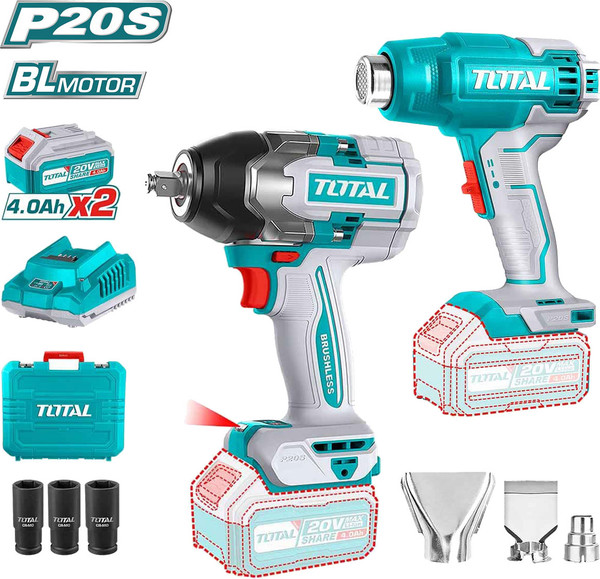 Изображение товара Набор электроинструмента TOTAL TIWLI2085 + TBLI2002 / TOSLI240489