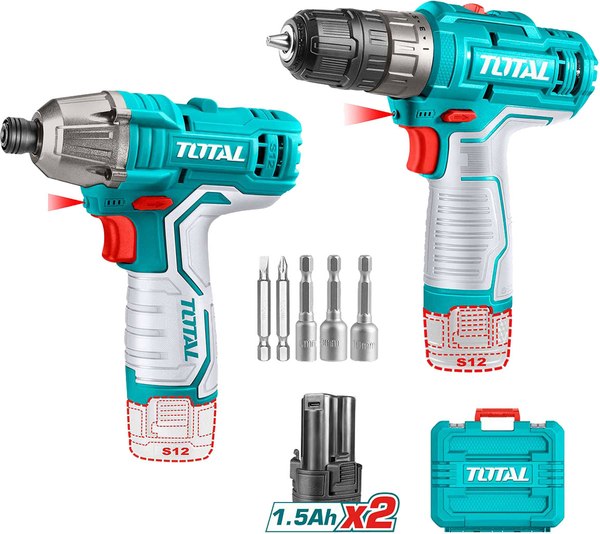 Изображение товара Набор электроинструмента TOTAL TIRLI12015 + TDLI12202 / TOSLI240586