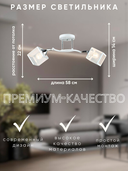Изображение товара Спот Aitin-Pro НПБ 02-2x60-101 / N6105/2 (белый/хром)