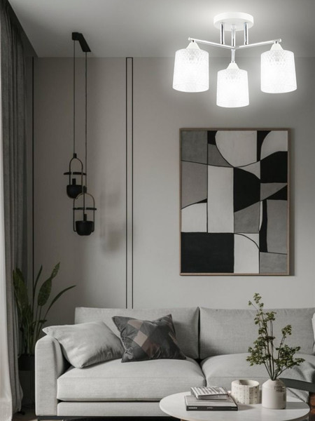 Изображение товара Люстра Aitin-Pro НПБ 02-3x40-101 / 6193/3 (белый/хром)