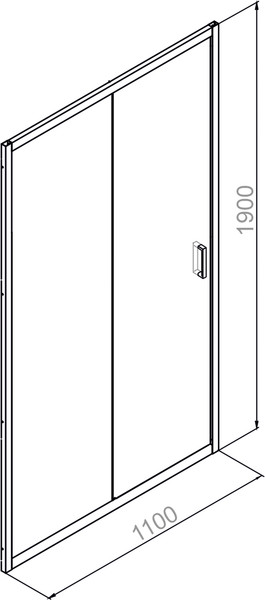 Изображение товара Душевая дверь Domani-Spa DoorCube 110x190 / DS04DCb110L0Cl00.Gt-Black