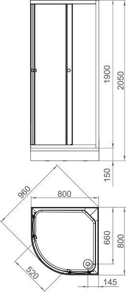 Изображение товара Душевая кабина Domani-Spa Eco Delight Slim 88 80x80 / DS01EcDS88LBT00