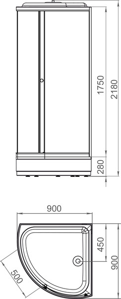 Изображение товара Душевая кабина Domani-Spa Simple 99 Mid 90x90 / DS01Sm99MBT00-V1.2