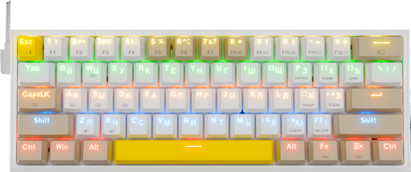 Изображение товара Клавиатура Redragon Fizz / 72597 (белый/желтый/серый)