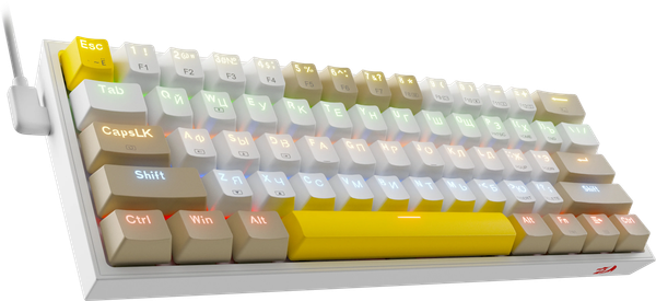 Изображение товара Клавиатура Redragon Fizz / 72597 (белый/желтый/серый)