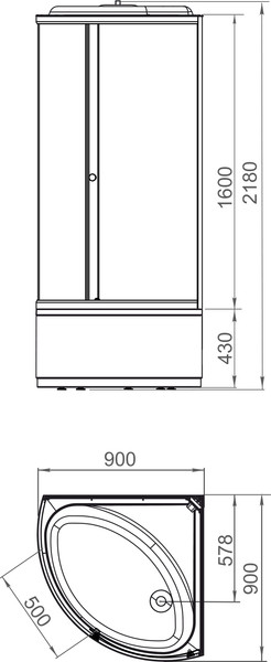 Изображение товара Душевая кабина Domani-Spa Simple 99 High 90x90 / DS01Sm99HBM00-V1.2 