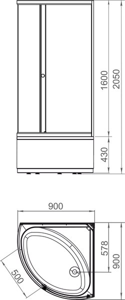 Изображение товара Душевая кабина Domani-Spa Eco Simple 99 High 90x90 / DS01EcSm99HBM00-V1.2