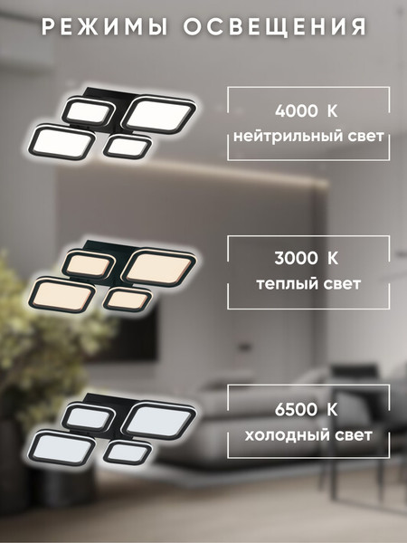 Изображение товара Люстра Aitin-Pro N9304/2+2S (черный)