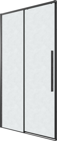 Изображение товара Душевая дверь Grossman Galaxy 110x195 / 1/2.K33.01.11L.21.02 (черный матовый/стекло шиншилла)