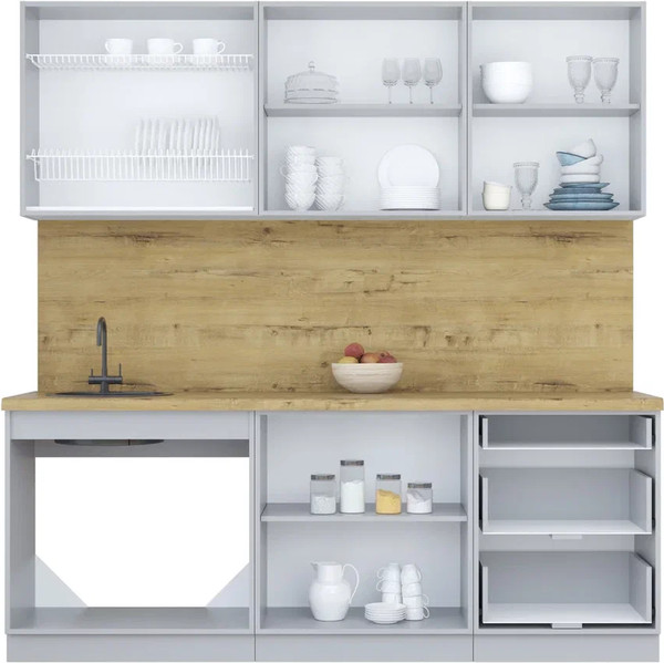 Изображение товара Кухонный гарнитур Интерлиния Мила Пластик 2.1 Б (оксид темный/оксид темный/бискайская сосна)