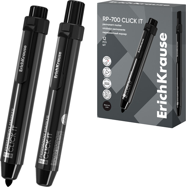 Изображение товара Маркер перманентный Erich Krause Click It RP-700 / 60828 (черный)