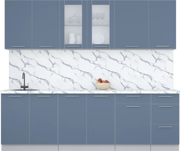 Изображение товара Кухонный гарнитур Интерлиния Мила Пластик 2.5 Б (арктический/арктический/белый гранит)