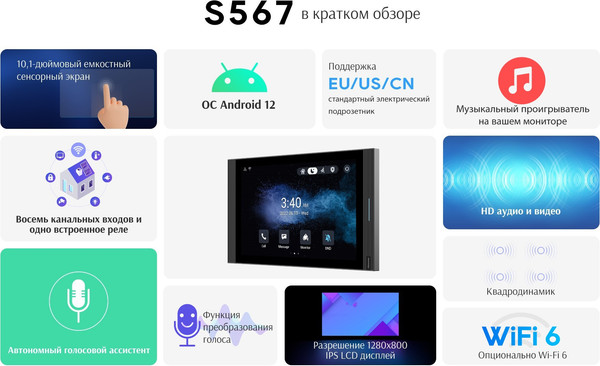 Изображение товара Монитор IP-видеодомофона Akuvox S567 (серый)
