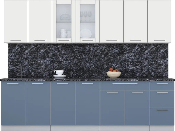 Изображение товара Кухонный гарнитур Интерлиния Мила Пластик 2.8 Б (зефирный/арктический/кастилло темный)