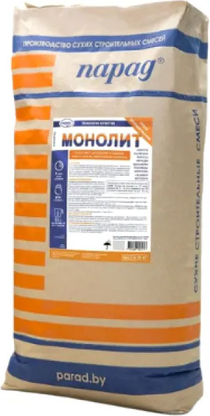 Изображение товара Монтажная смесь Парад Для быстрой фиксации столбов МОНОлит (25кг)