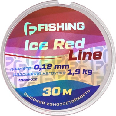 Изображение товара Леска монофильная F-Fishing Ice Red Line 30м 0.12мм / F27030-012
