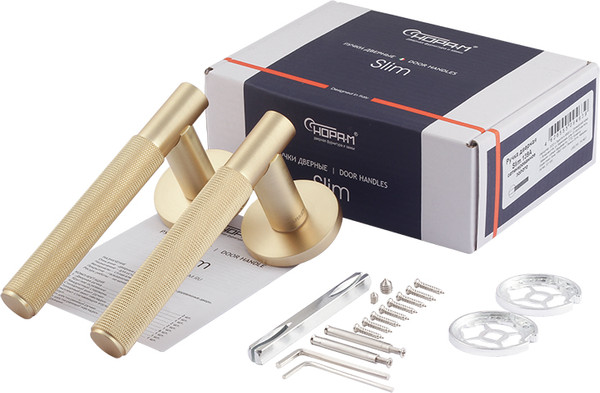 Изображение товара Ручка дверная Нора-М Slim 139А / 19901 (сатиновое золото)