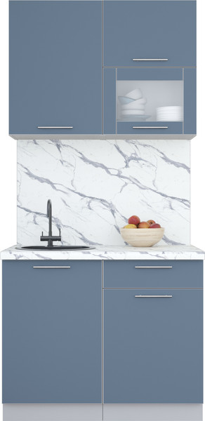 Изображение товара Кухонный гарнитур Интерлиния Мила Пластик 1.0 В (арктический/арктический/белый гранит)