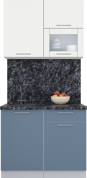 Изображение товара Кухонный гарнитур Интерлиния Мила Пластик 1.0 В (зефирный/арктический/кастилло темный)