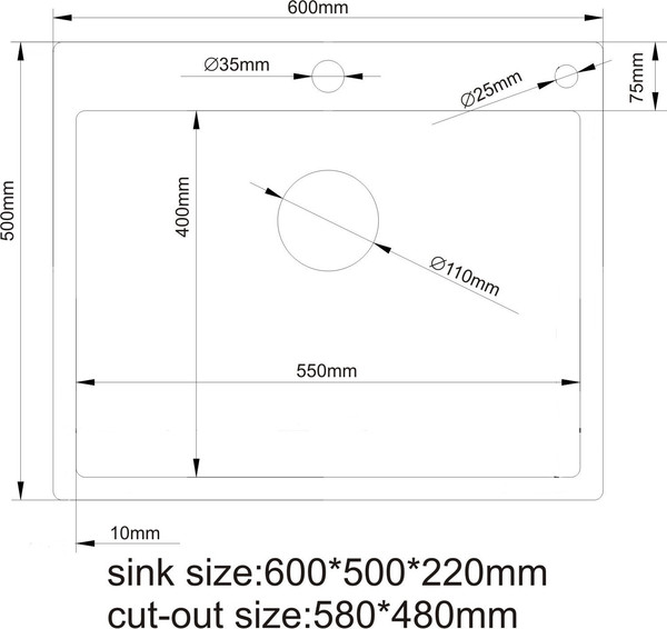 Изображение товара Мойка кухонная Asteria A6050S-D1 (сатин декор)