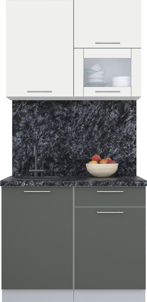 Изображение товара Кухонный гарнитур Интерлиния Мила Пластик 1.0 В (зефирный/шторм/кастилло темный)