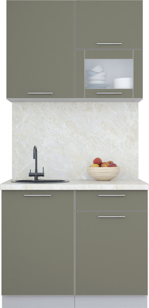 Изображение товара Кухонный гарнитур Интерлиния Мила Пластик 1.0 В (кварцевый/кварцевый/опал светлый)