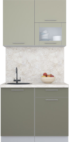 Изображение товара Кухонный гарнитур Интерлиния Мила Пластик 1.0 В (латте/кварцевый/опал светлый)