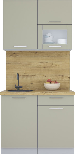 Изображение товара Кухонный гарнитур Интерлиния Мила Пластик 1.0 В (латте/латте/дуб бунратти)