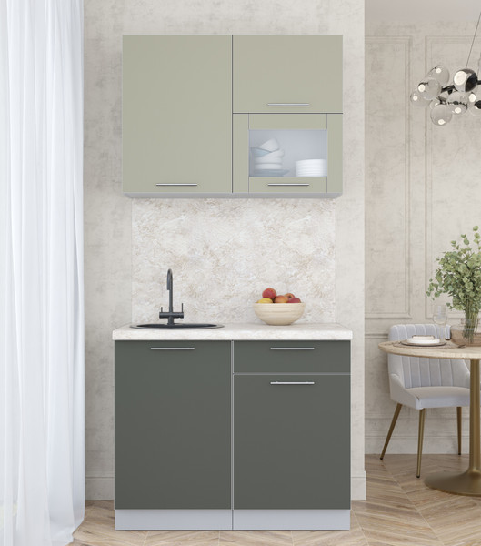 Изображение товара Кухонный гарнитур Интерлиния Мила Пластик 1.0 В (латте/шторм/опал светлый)