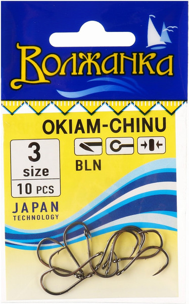 Изображение товара Набор крючков рыболовных Волжанка Okiam-Chinu / SW-0071-3 (10шт)