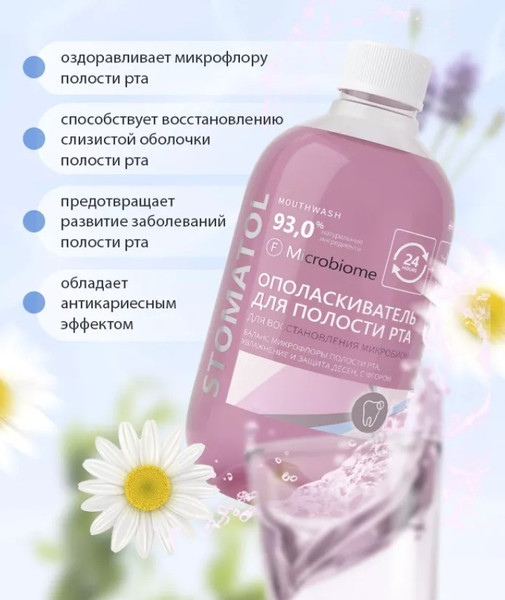 Изображение товара Ополаскиватель для полости рта Stomatol Microbiome (500мл)