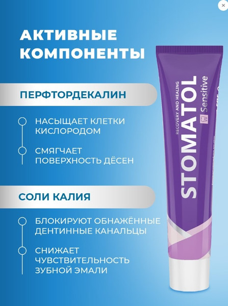 Изображение товара Гель для десен Stomatol Sensitive Восстанавливающий (50г)