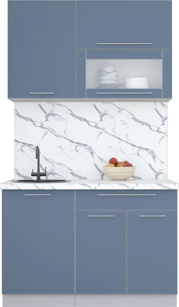 Изображение товара Кухонный гарнитур Интерлиния Мила Пластик 1.2 В (арктический/арктический/белый гранит)