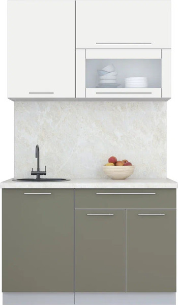 Изображение товара Кухонный гарнитур Интерлиния Мила Пластик 1.2 В (зефирный/кварцевый/опал светлый)