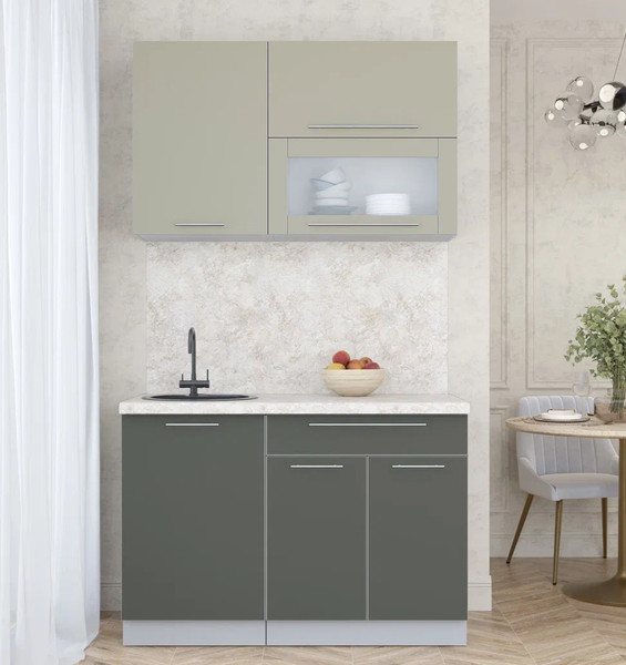 Изображение товара Кухонный гарнитур Интерлиния Мила Пластик 1.2 В (латте/шторм/опал светлый)