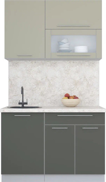 Изображение товара Кухонный гарнитур Интерлиния Мила Пластик 1.2 В (латте/шторм/опал светлый)