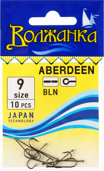 Изображение товара Набор крючков рыболовных Волжанка Aberdeen 9 / SW-119-9 (10шт)