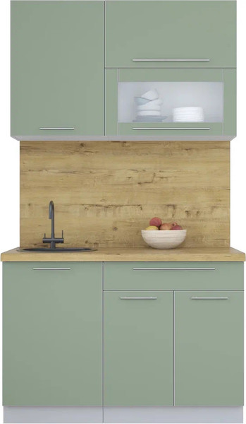 Изображение товара Кухонный гарнитур Интерлиния Мила Пластик 1.2 В (полынь/полынь/дуб бунратти)
