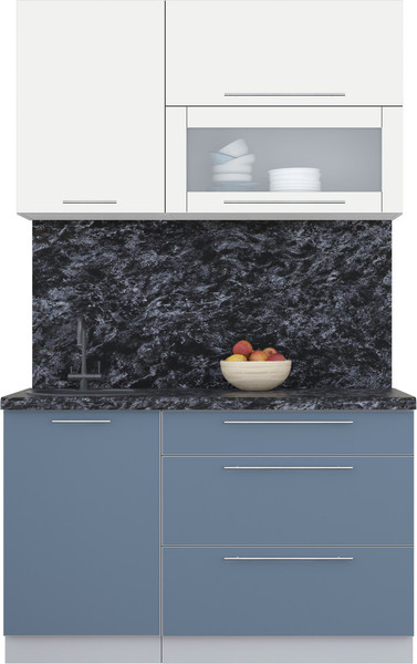 Изображение товара Кухонный гарнитур Интерлиния Мила Пластик 1.3 В (зефирный/арктический/кастилло темный)