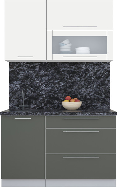 Изображение товара Кухонный гарнитур Интерлиния Мила Пластик 1.3 В (зефирный/шторм/кастилло темный)