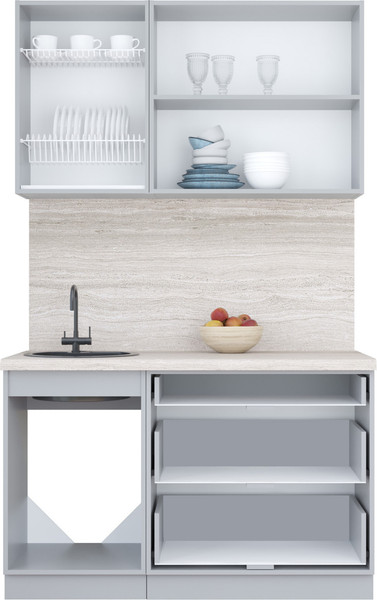 Изображение товара Кухонный гарнитур Интерлиния Мила Пластик 1.3 В (зефирный/полынь/кастилло темный)