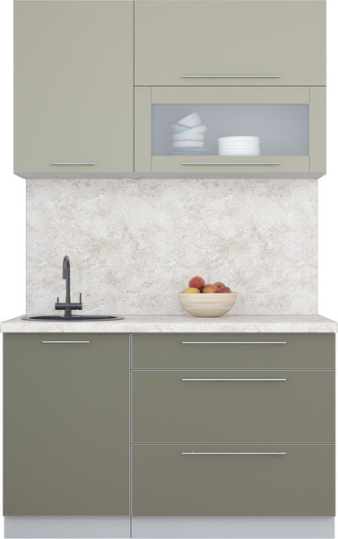 Изображение товара Кухонный гарнитур Интерлиния Мила Пластик 1.3 В (латте/кварцевый/опал светлый)