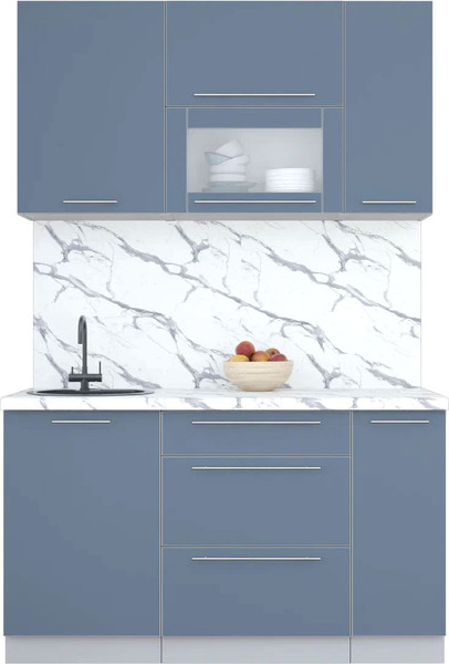 Изображение товара Кухонный гарнитур Интерлиния Мила Пластик 1.4 В (арктический/арктический/белый гранит)