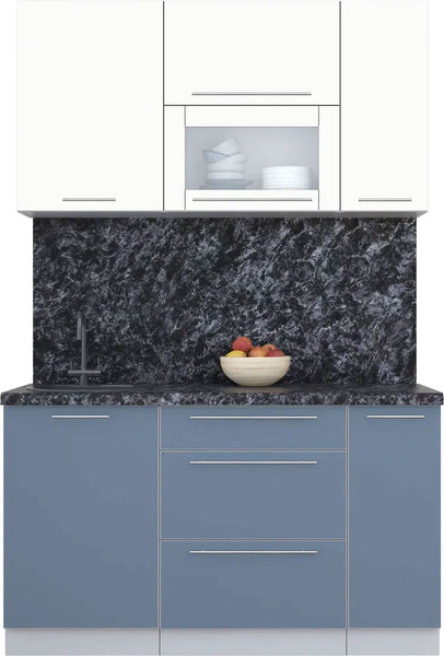 Изображение товара Кухонный гарнитур Интерлиния Мила Пластик 1.4 В (зефирный/арктический/кастилло темный)