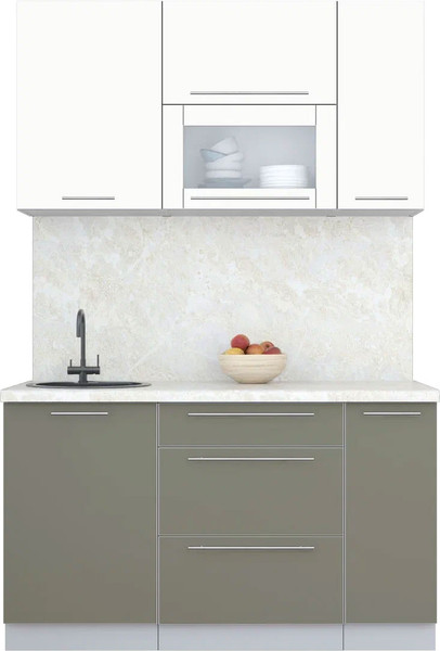 Изображение товара Кухонный гарнитур Интерлиния Мила Пластик 1.4 В (зефирный/кварцевый/опал светлый)